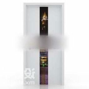 Door With Vertical Glass Line 3d model