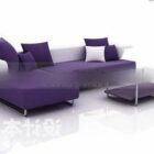 Purple Fabric Sofa Set