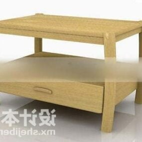 طاولة بجانب السرير مع خزانة تحت نموذج ثلاثي الأبعاد