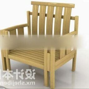 Armchair Wooden Louvers Style 3d model