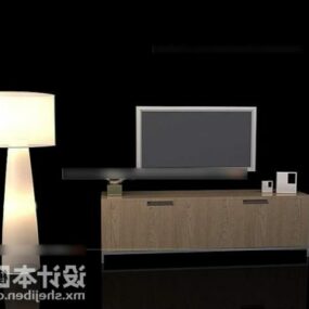 Мінімалістична 3d-модель ТВ-тумба з настільною лампою