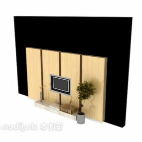 Minimalist Tv Background Wall 3d model