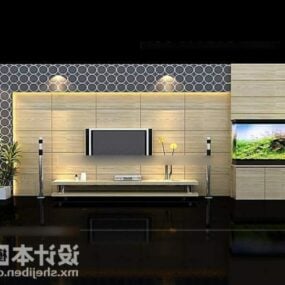 Tv Background Wall With Multimedia System 3d model