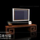 Телевизор фоне стены в китайском стиле