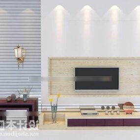 Obývací pokoj TV pozadí stěny 3D model