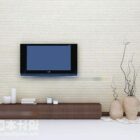 Mur de télévision avec décoration de vase