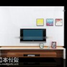 Mur de télévision avec table de travail