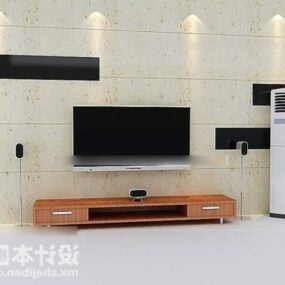 Tv Wall With Speaker 3d model
