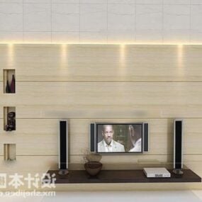 Dinding TV Dengan Speaker Multimedia model 3d