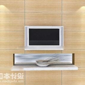 Tv Wall Yellow Marble Finish 3d model
