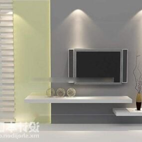 Einfaches, grau lackiertes 3D-Modell der TV-Wand