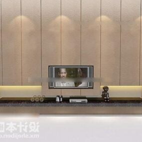 Τοίχο τηλεόρασης σαλονιού σε απλό στυλ 3d μοντέλο