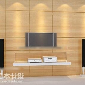 Simple Tv Wall With Downlight 3d model