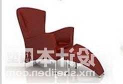 Recliner Armchair With Stylized Ottoman 3d model