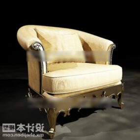صندلی راحتی تک نفره به سبک آنتیک مدل سه بعدی