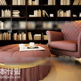 Chesterfield Sofa With Stool Table 3d model