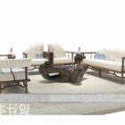 Sedia moderna del sofà bianco nel telaio di legno