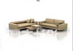 Sofa Table Combination Beige Leather 3d model