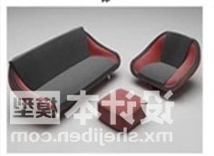 Model 3d Kerusi Berlengan Sofa Warna Merah Kelabu