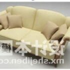 Бежевый тканевый диван с подушкой