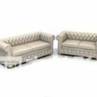 Chesterfield Sofa White Leather