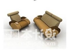 Moderne glattformet sofa lenestol 3d-modell