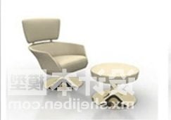 نموذج كرسي بذراعين منخفض الظهر حديث ثلاثي الأبعاد