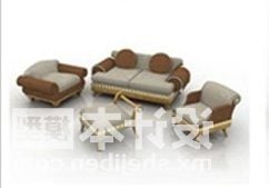 Antiikkinahkainen nojatuoli tyynyllä 3d-malli