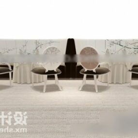 3д модель комплекта мебели для ресторанного стола и стула
