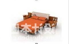 Double Bed Set With Elegant Style 3d model