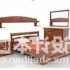 アンティークの木製ダブルベッド家具