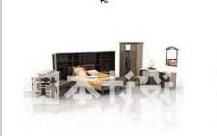 Modern Double Bed Bedroom Furniture Pack 3d model