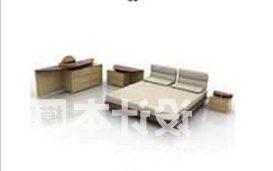 Home Modern Double Bed Furniture 3d model