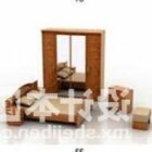 Double Bed Red Wood Furniture