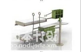Sairaalan Single Bed Equipment 3D-malli