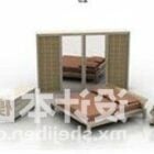 Double Bed Furniture With Bedroom Cabinet