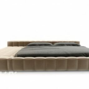 Modelo 3d de manta de cama cinza