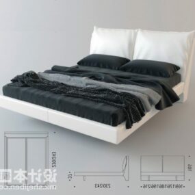 Modern Elegant Double Bed Furniture 3d model