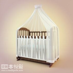 Crib Bed Wooden Furniture 3d model