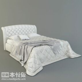 Double Bed Furniture With Blanket 3d model