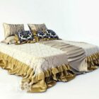 Classic Style Double Bed Furniture With Blanket