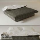 Double Bed Furniture With Grey Blanket