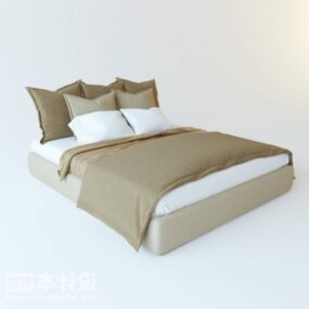 Hotel Realistic Double Bed 3d model