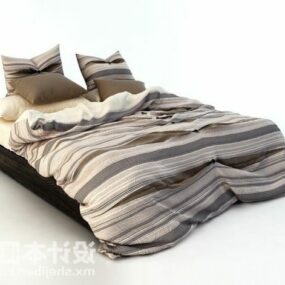 Realistyczny wzór paska podwójnego łóżka Model 3D