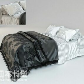 Modello 3d realistico del letto matrimoniale