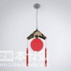 Chińska czerwona lampa w stylu antycznym