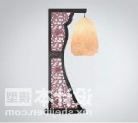 Mô hình đèn bàn gỗ Trung Quốc 3d