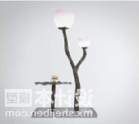 فروع مصباح الطاولة الصينية على شكل نموذج ثلاثي الأبعاد