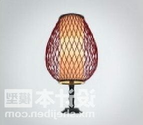 Perinteinen kiinalainen lamppu rottinkityylinen 3d-malli