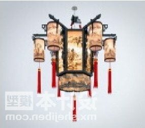 Mô hình 3d nội thất đèn cổ điển truyền thống Trung Quốc